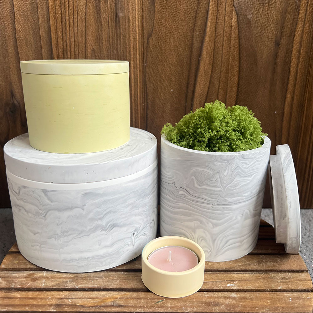 Potsticker Mold - Round Cement Candle Canister Silicone Mold