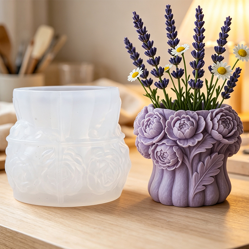 3D Rose Flower Vase Silicone M - Potsticker Mold 评论和价格