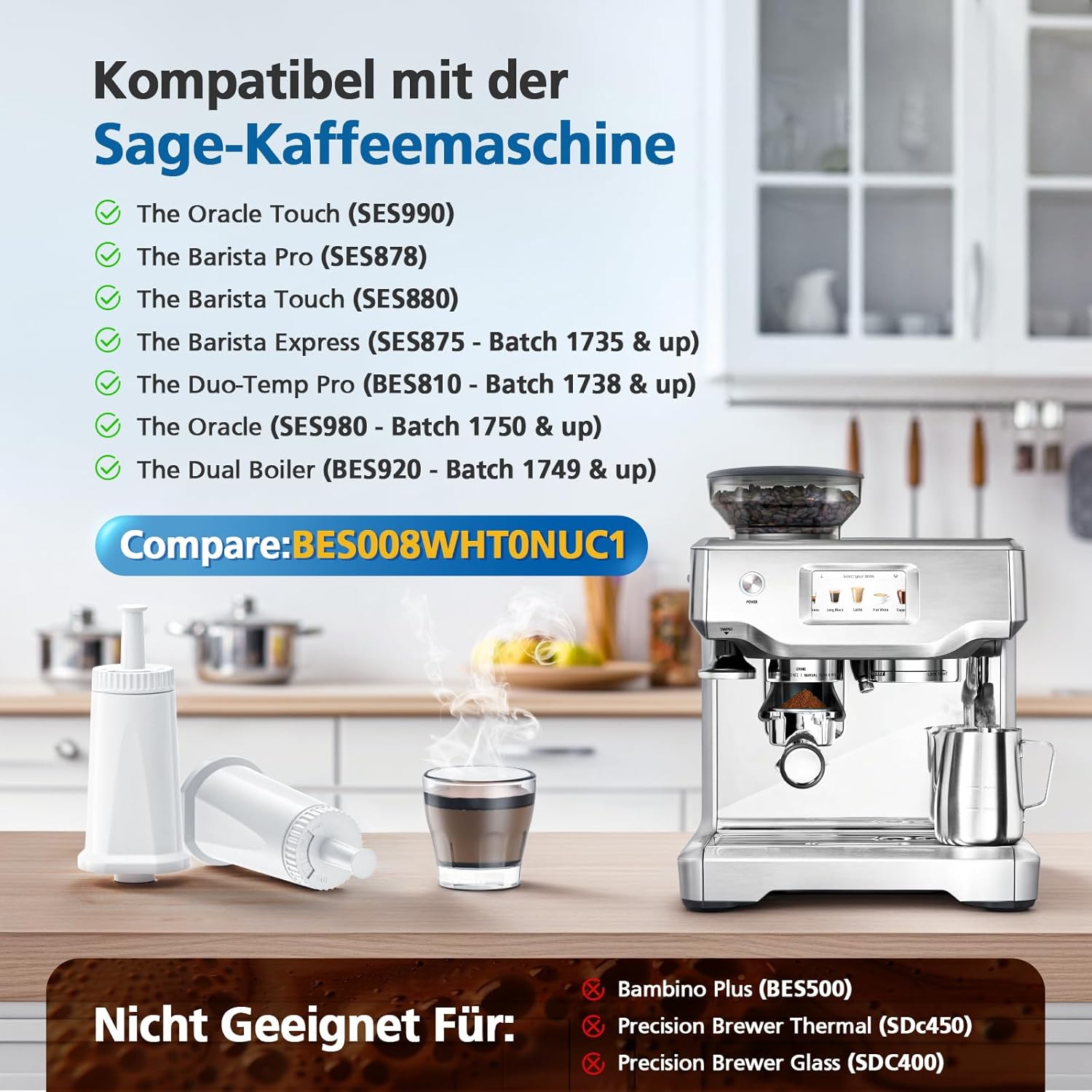 Replacement Water Filter for B - Breville Espresso Barista Touch 评论和价格