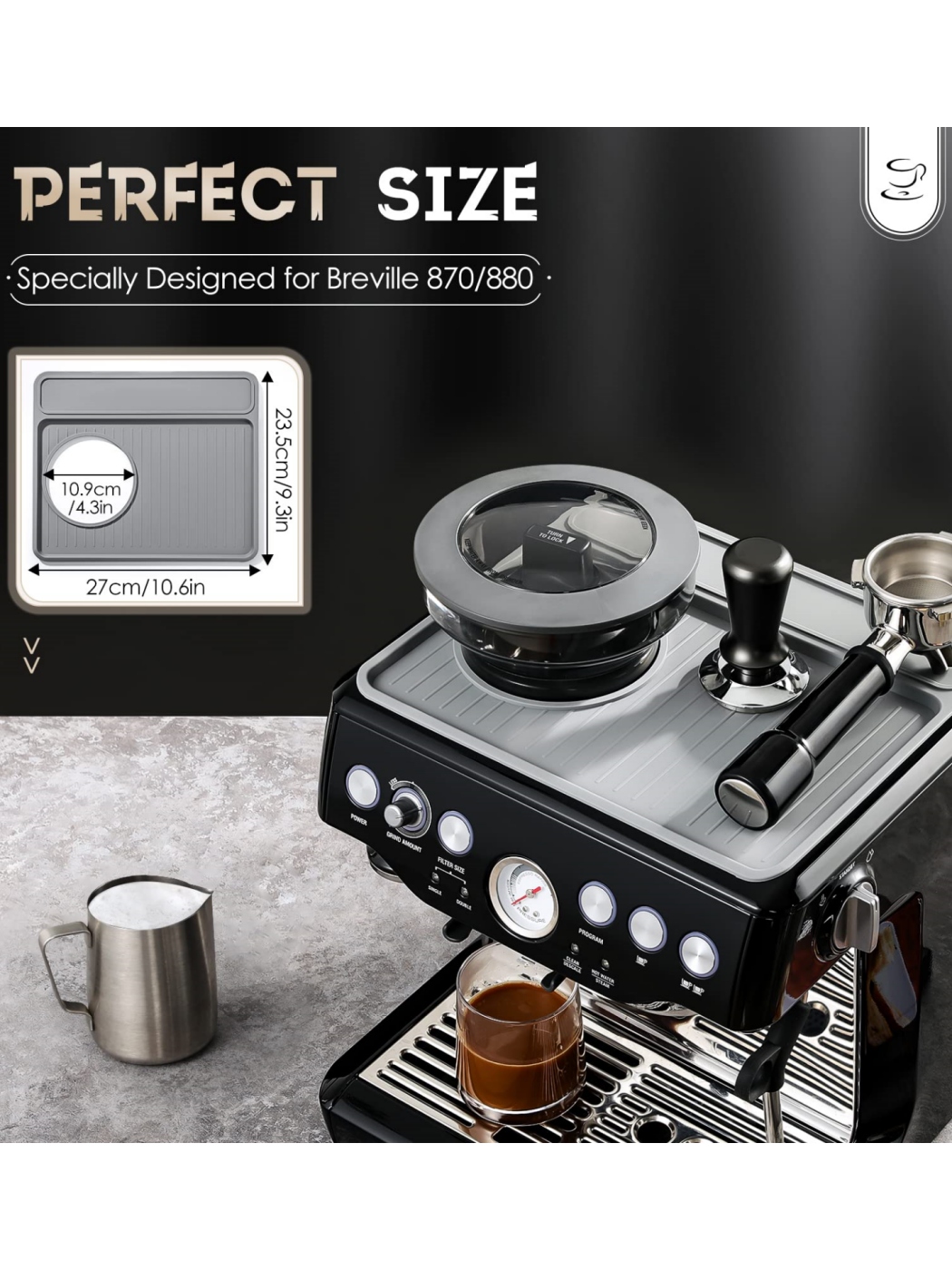 1pc Silicone Coffee Mat For Br - Breville Espresso Bes870 评论和价格