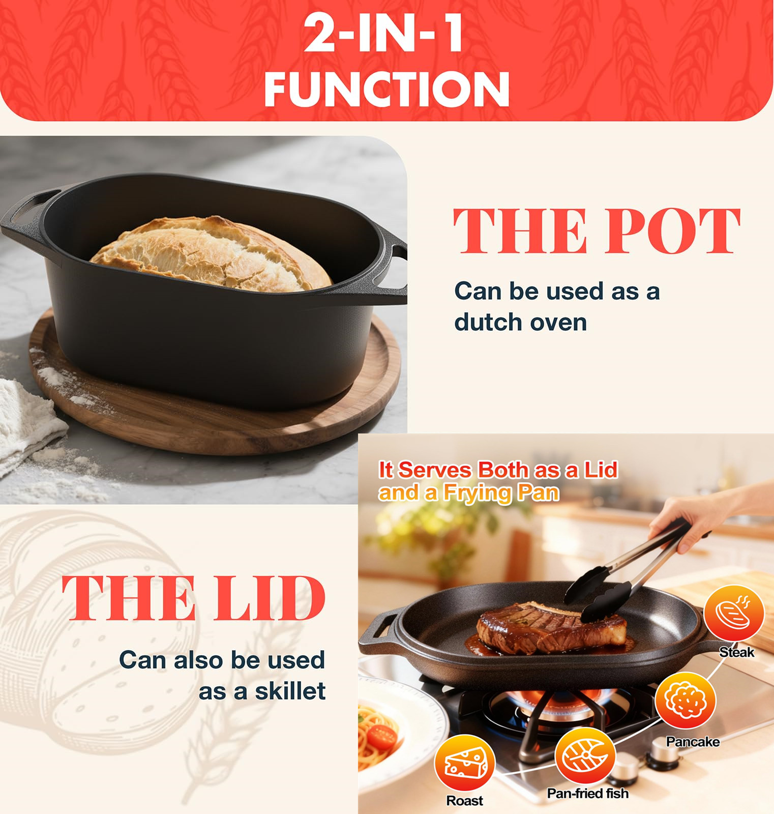 Dutch Oven For Bread Baking So - Cast Iron Corn 评论和价格